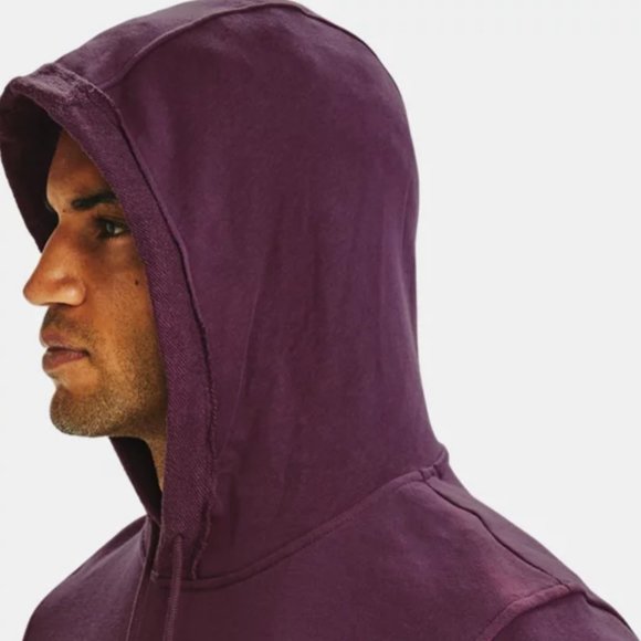 Under Armour Men 1362547 AVY 569 Project Rock Terry Hoodie Short Sle PO Burgundy - Picture 3 of 7